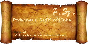 Podwinetz Szörénke névjegykártya